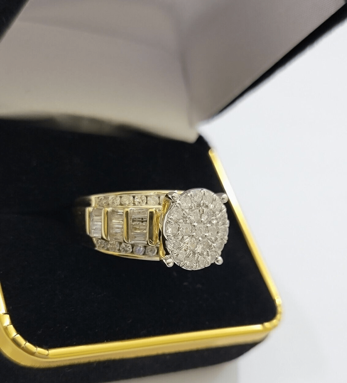 Real 10kt Yellow Gold 2CT Diamond Ring Women Band Natural Genuine Wedding SALE - GoldenlinQ